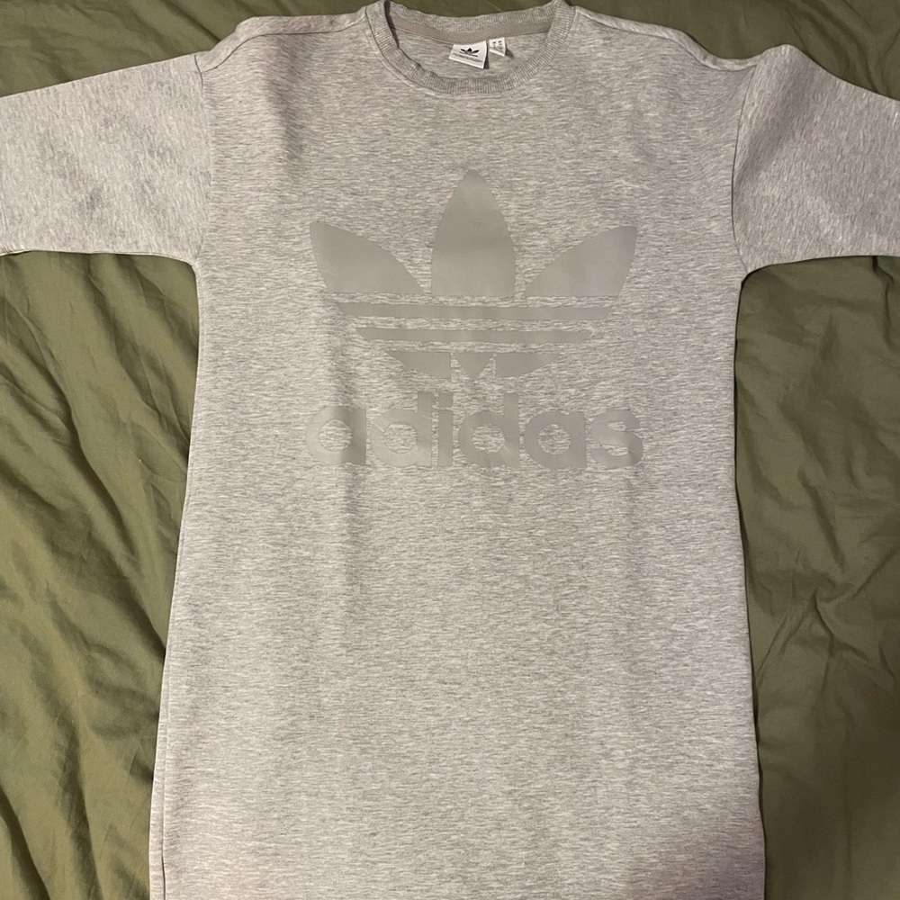 ✨ 3/$20 adidas Light Gray Crew Sweatshirt Dress